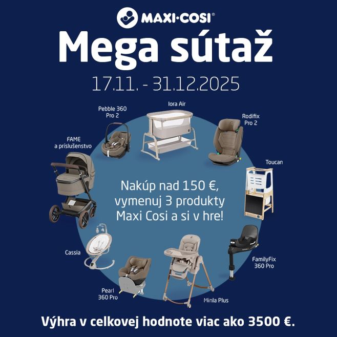 🎉 MEGA VIANOČNÁ SÚŤAŽ MAXI-COSI 🎉 17. 11. – 31. 12. 2025 Vianoce sú za dverami a my máme pre vás niečo naozaj výnimočné! 💙...